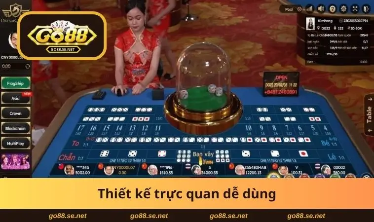 Tài Xỉu Livestream GO88 - Cược Thông Minh, Thắng Nhiều 1 Thiết kế trực quan dễ dùng